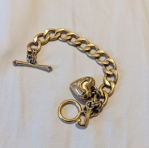 Juicy Couture gold heart chain bracelet